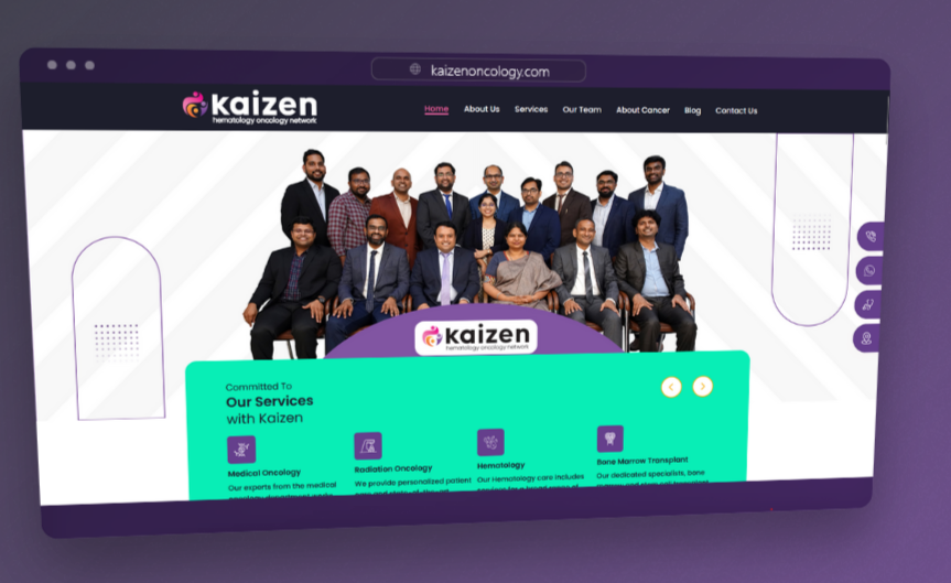 Screenshot of Kaizen Oncology website - Developed by Rahul Katari